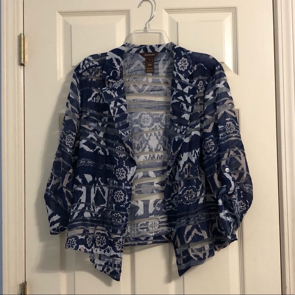 Multiples Blue Sheer Cardigan